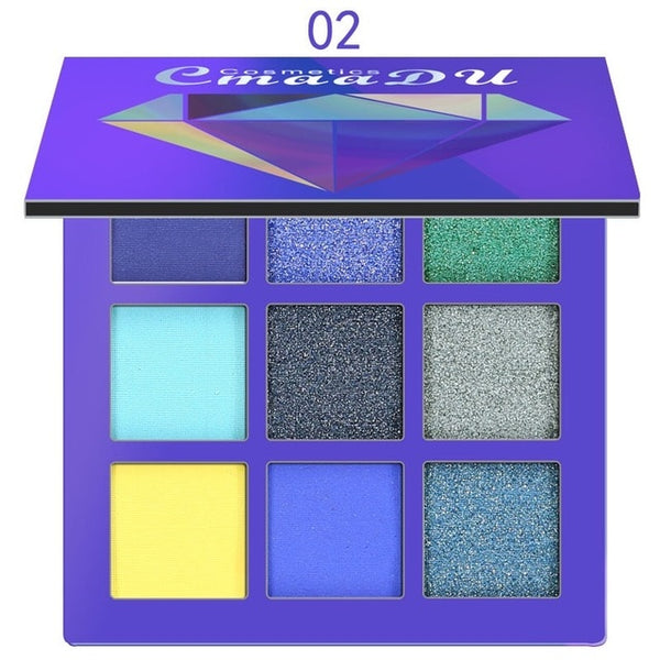Palette Shimmer and Shine Diamond Powder Pigment Cosmetics