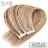 Adhesive Extension Colors Straight Skin Weft Natural Hair